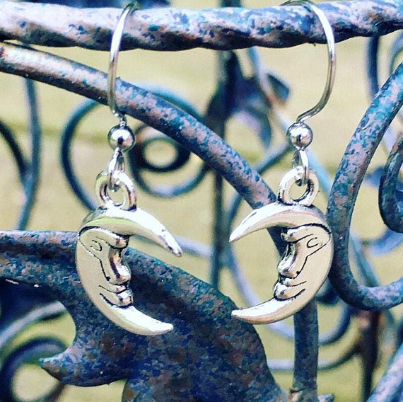 Silver Moon Love Earrings