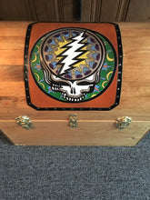 Handcrafted Pine Chest with Leather Artwork