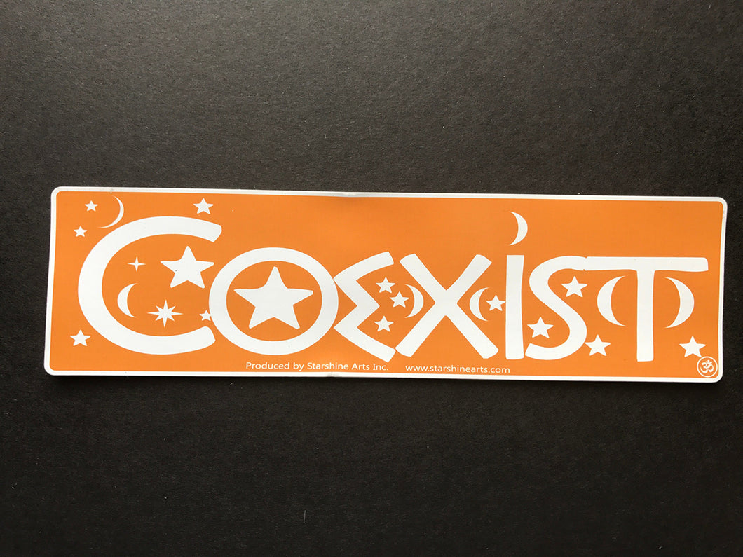 Large Orange Coexist Sticker