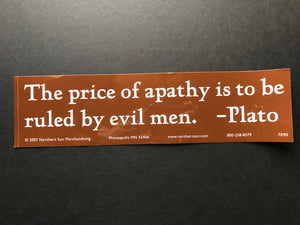 Plato Price of Apathy Sticker