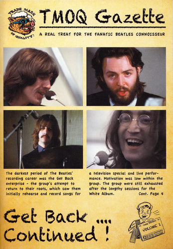 The Beatles TMOQ Get Back...Continued! 2 CD Set